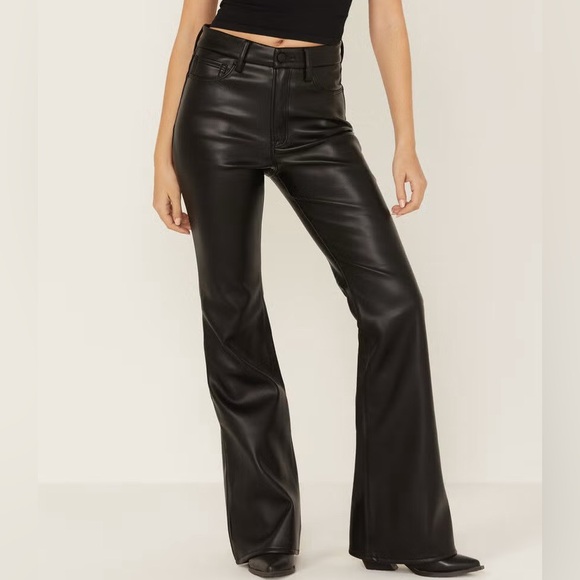 Good American Pants - BOGO Good American Black Faux Leather Straight-Leg Pants